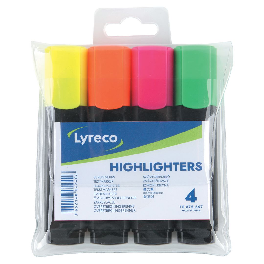 LYRECO Överstrykningspenna 2-5mm 4/fp | Kontorsmaterial - Pennor - Överstrykningspennor | Kontorsexperten