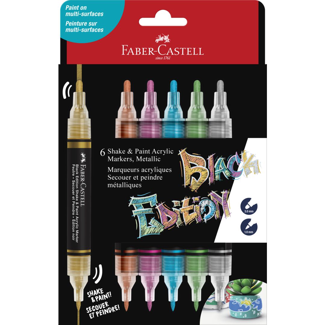 FABER-CASTELL Fiberpenna shake&paint classic 6/fp | Skola och förskola - Pennor och tillbehör - Fiberpennor - Special | Kontorsexperten