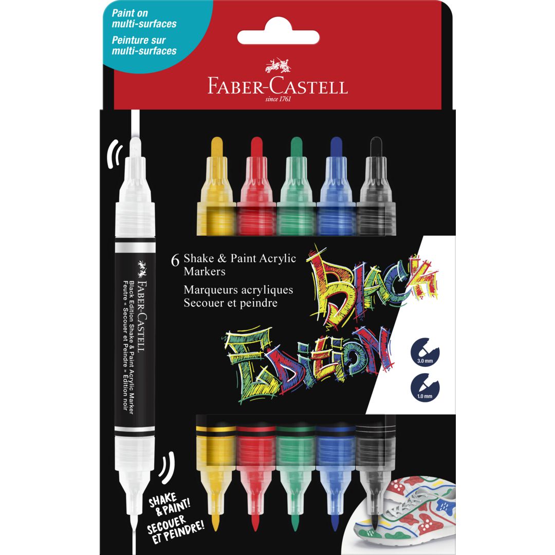 FABER-CASTELL Fiberpenna shake&paint metallic 6/fp | Skola och förskola - Pennor och tillbehör - Fiberpennor - Special | Kontorsexperten