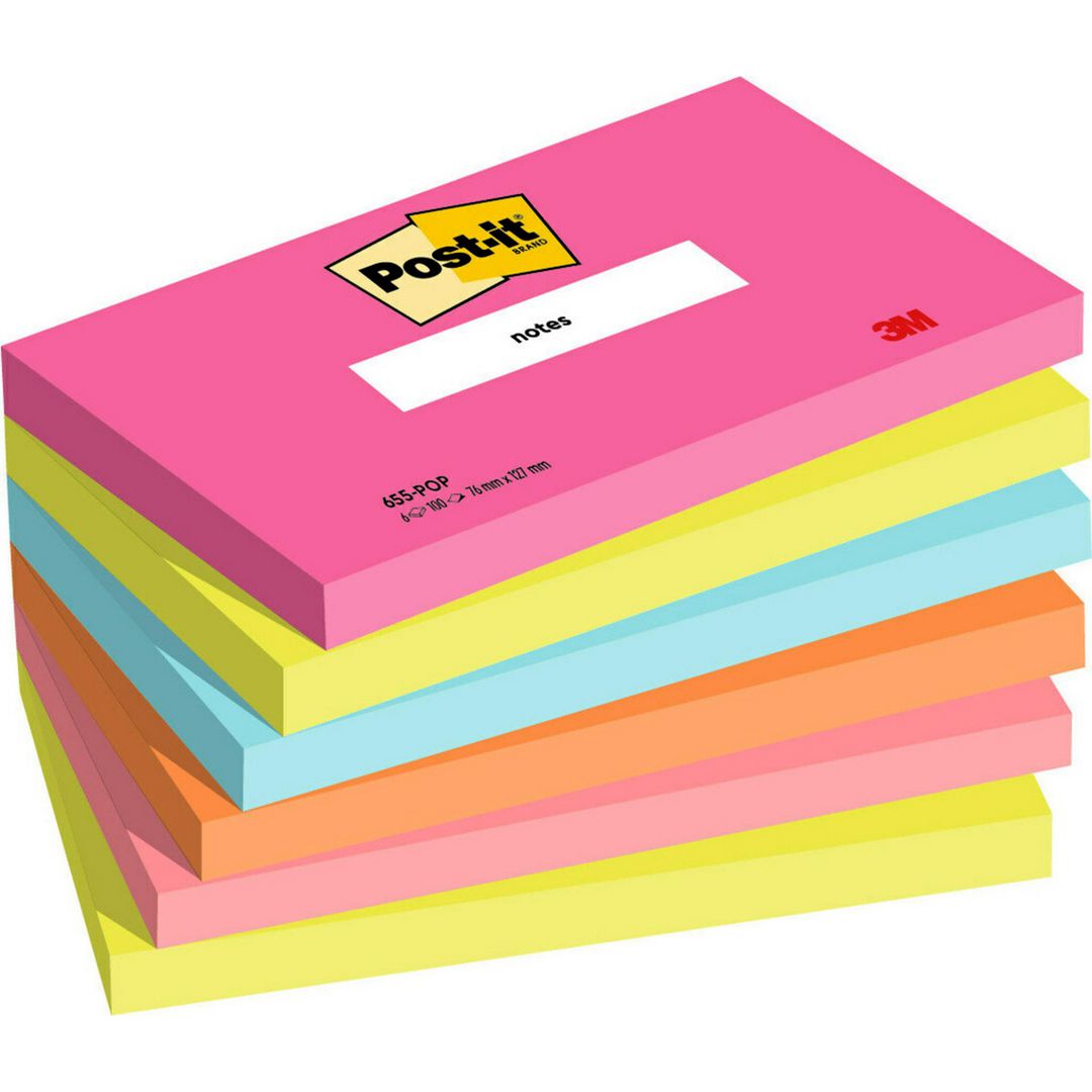 POST-IT Notes Poptimistic Collection 76x127mm 6/fp | Kontorsmaterial - Notes och Post-It - Notes - Färgade | Kontorsexperten