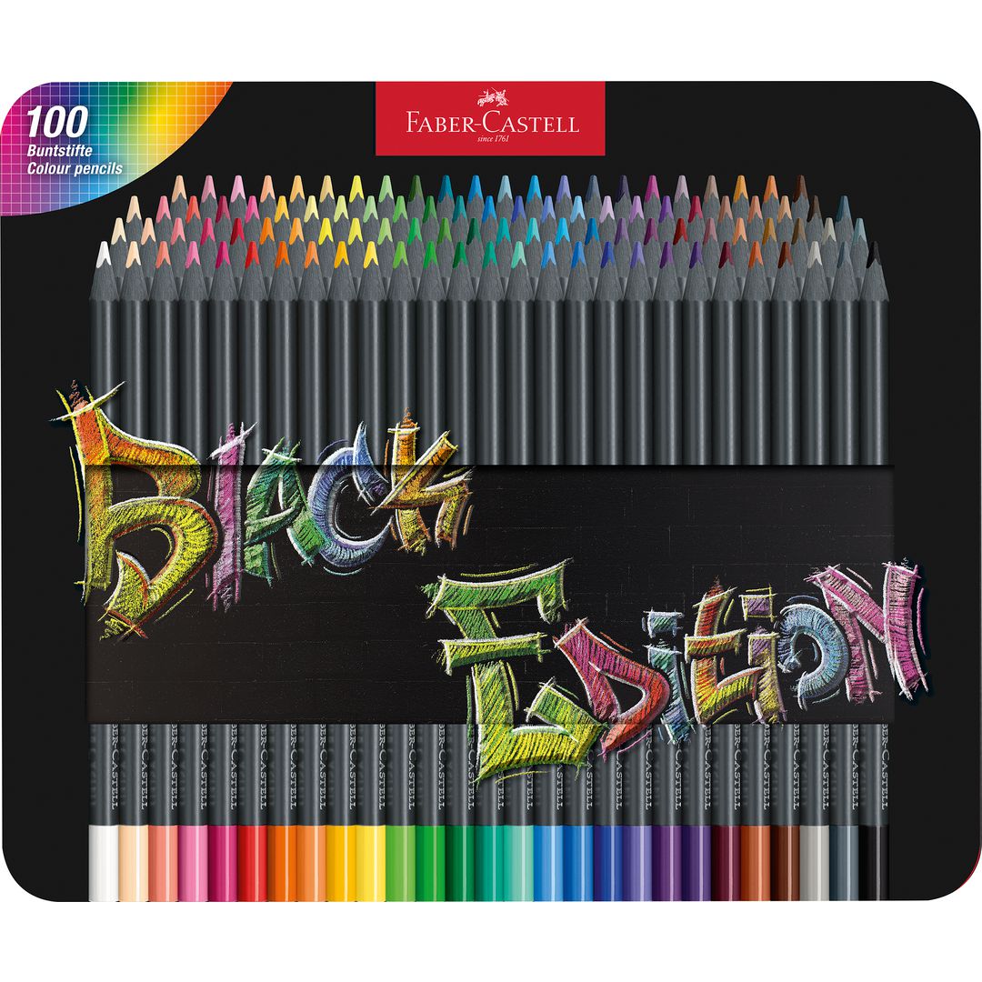 FABER-CASTELL Färgpenna Black Edition tunn 100/fp | Skola och förskola - Pennor och tillbehör - Färgpennor - Trekantsgrepp | Kontorsexperten