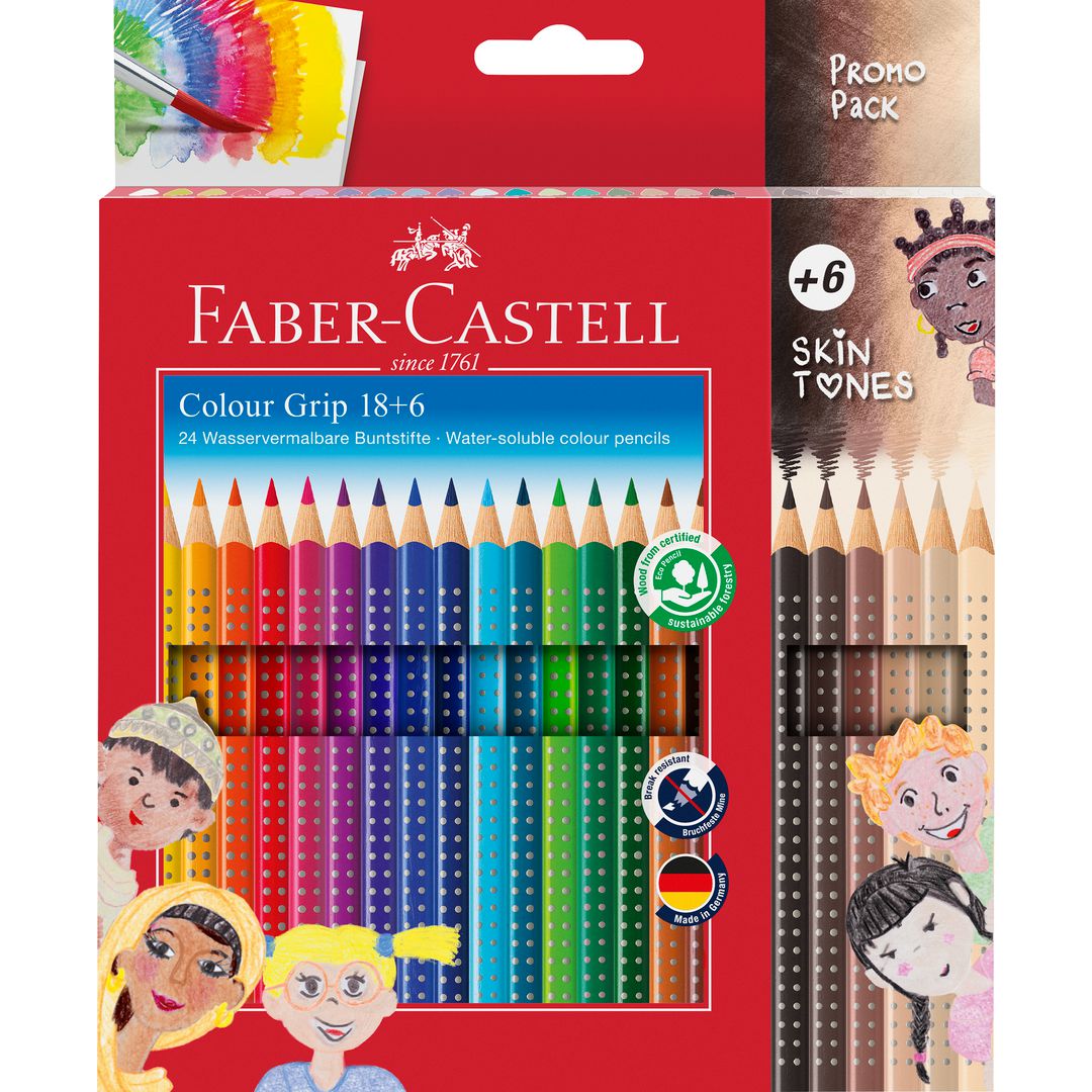 FABER-CASTELL Färgpenna Grip 24/fp | Skola och förskola - Pennor och tillbehör - Färgpennor - Trekantsgrepp | Kontorsexperten