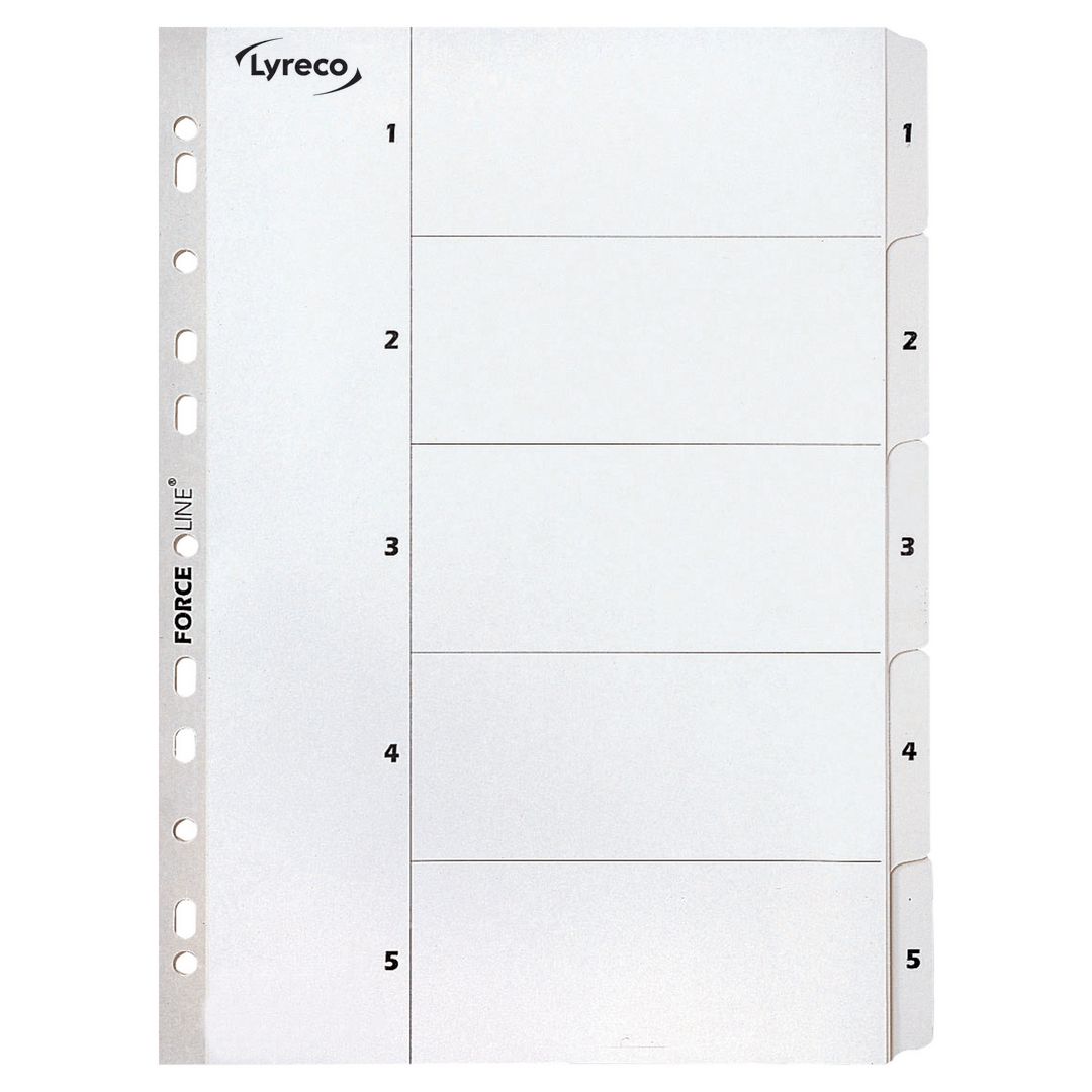 LYRECO Register Mylar A4 1-5 vit | Kontorsmaterial - Pärmar och register - Kartongregister | Kontorsexperten