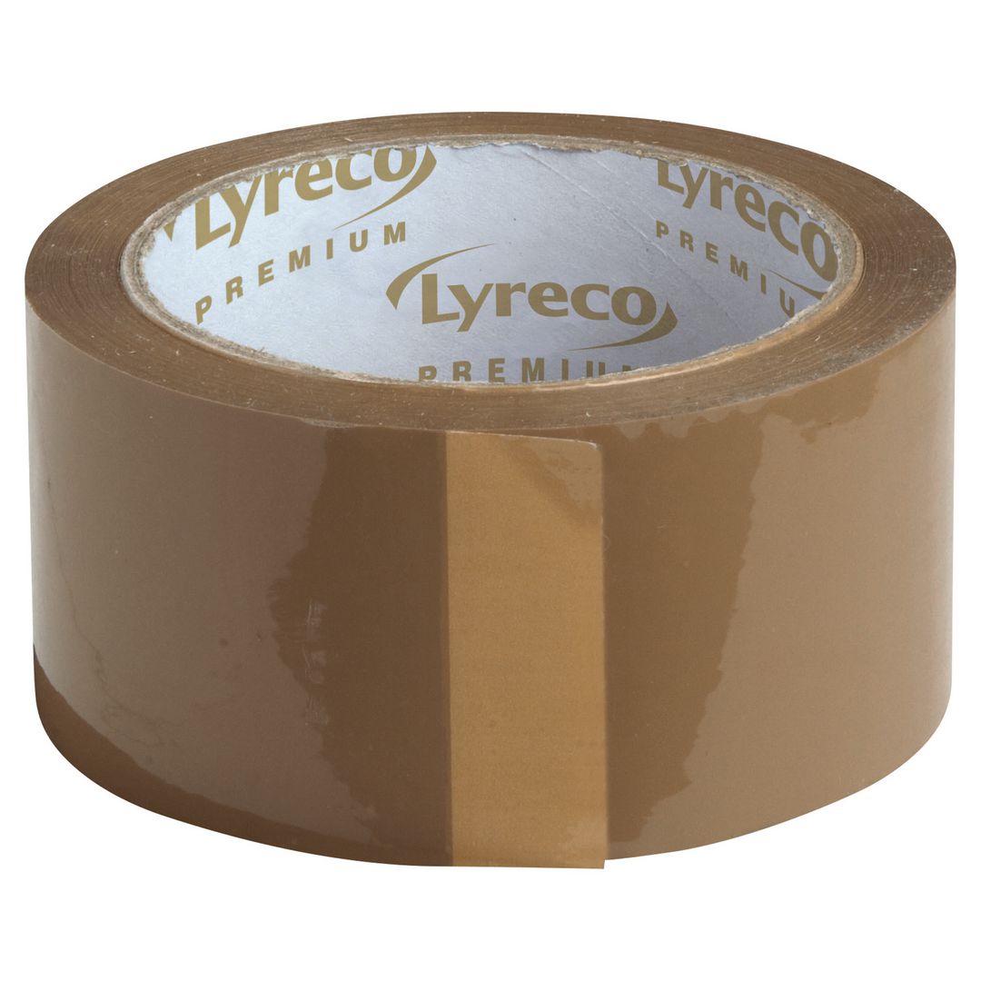 LYRECO Premium Packtejp PP 50mmx66m brun 6/fp | Emballage och lagerutrustning - Packtejper - Packtejp PP | Kontorsexperten