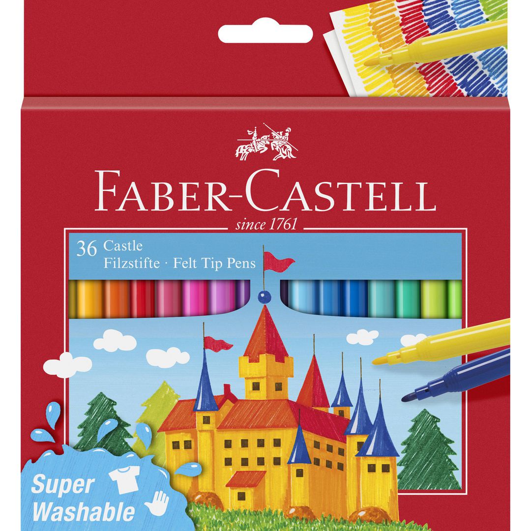 FABER-CASTELL Fiberpenna Barn sorterade färger 36/fp | Skola och förskola - Pennor och tillbehör - Fiberpennor - Standard | Kontorsexperten