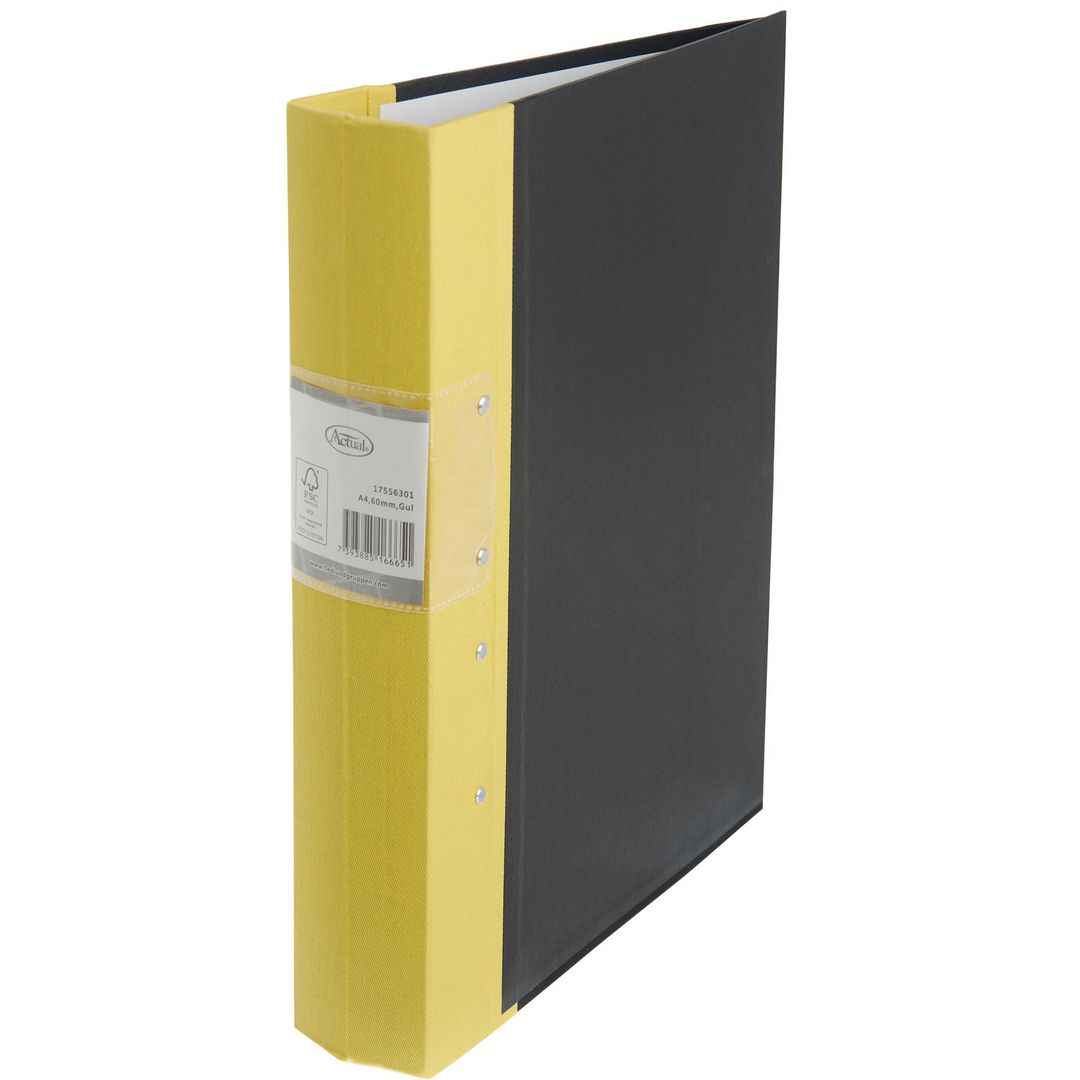 Actual Gaffelpärm 60mm gul | Kontorsmaterial - Pärmar och register - Träryggspärmar - A4 | Kontorsexperten