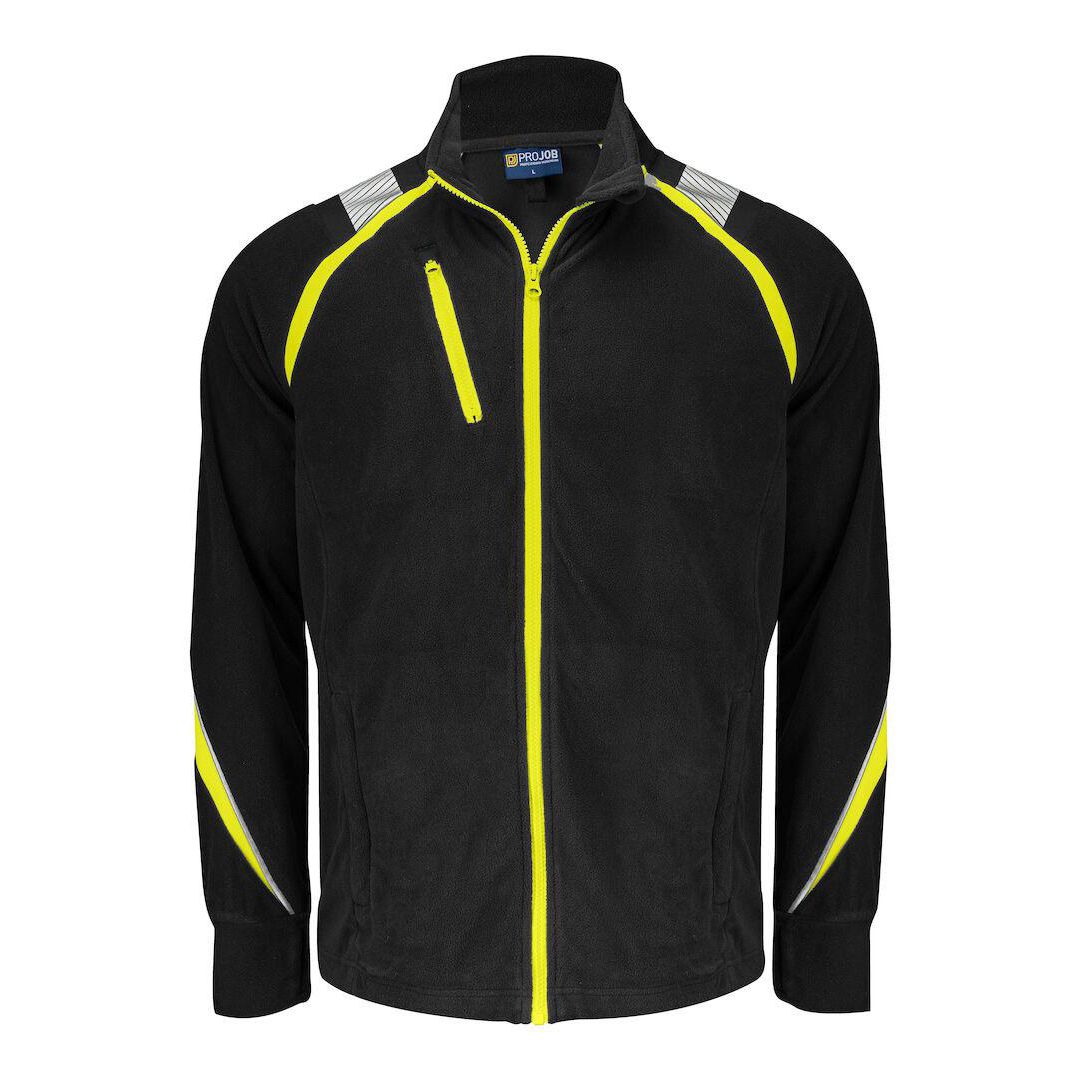 PROJOB Fleecejacka 2328 svart/gul 3XL | Arbetskläder - Arbetsjackor - Fleecejackor | Kontorsexperten