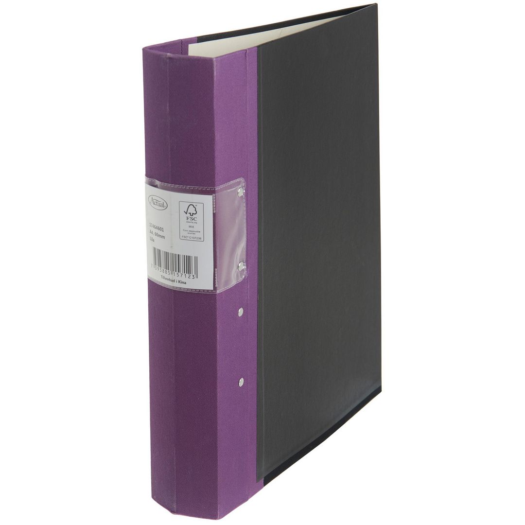 Actual Gaffelpärm 60mm FSC lila | Kontorsmaterial - Pärmar och register - Träryggspärmar - A4 | Kontorsexperten