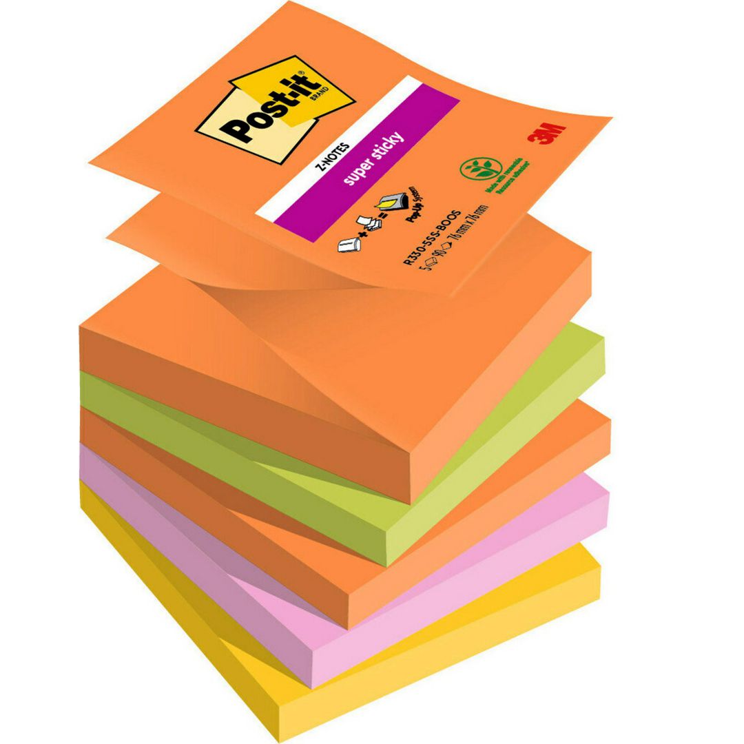 POST-IT Notes Supersticky Z-blad Boost 76x76mm 5/fp | Kontorsmaterial - Notes och Post-It - Notes - Z-block | Kontorsexperten
