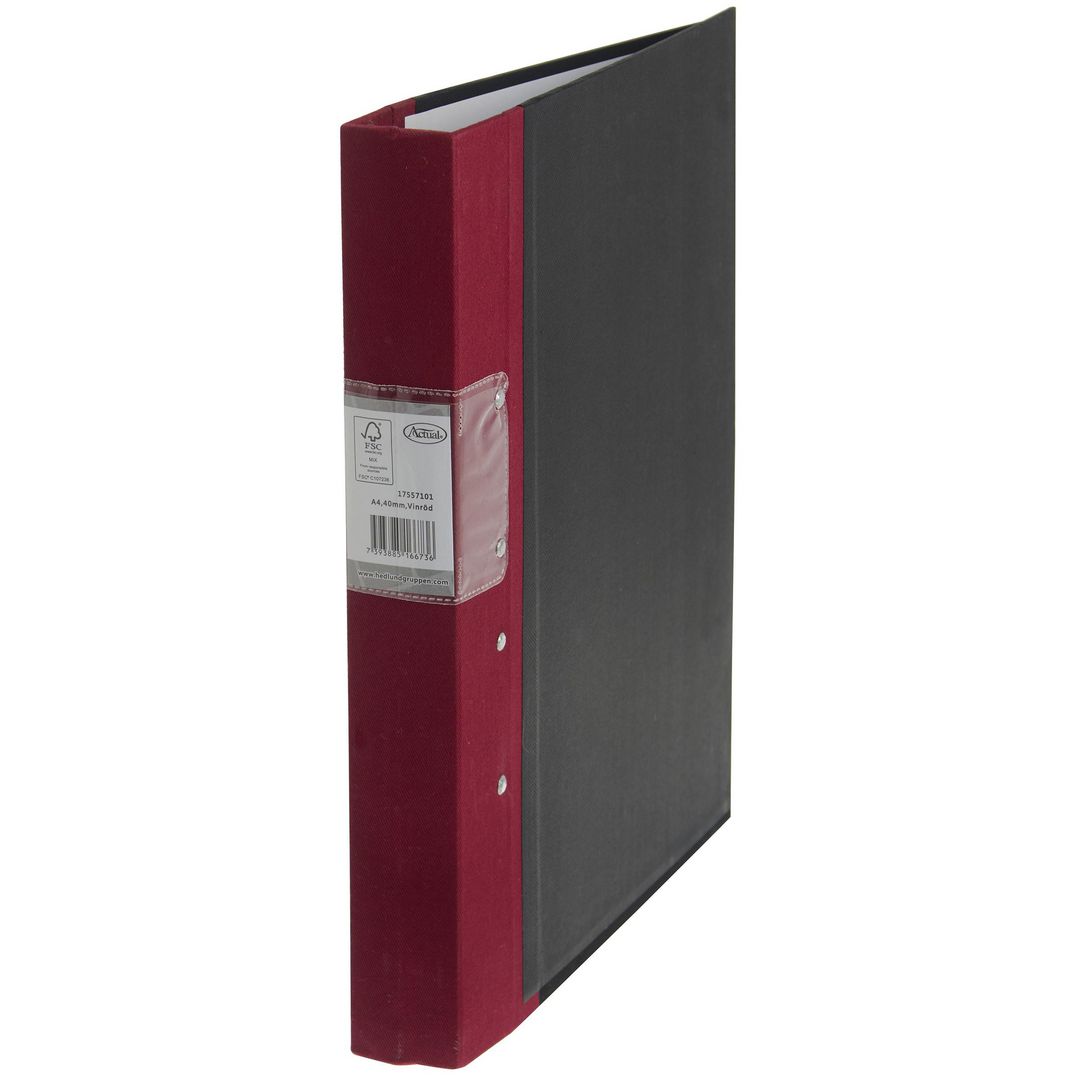 Actual Gaffelpärm 40mm vinröd | Kontorsmaterial - Pärmar och register - Träryggspärmar - A4 | Kontorsexperten