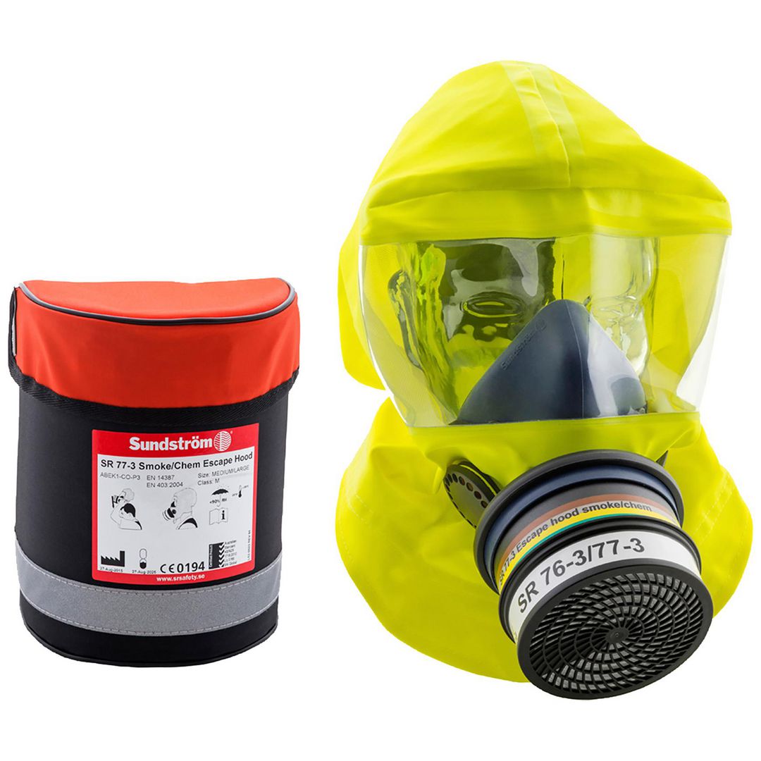 SUNDSTRÖM Flykthuva SUNDSTRÖM SR77-3 med väska M/L | Skyddsutrustning - Andningsskydd - Flykthuva | Kontorsexperten