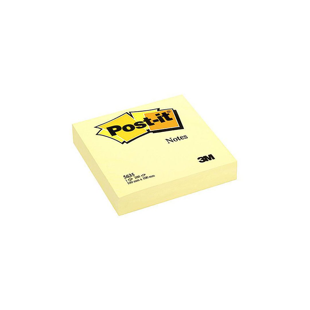 POST-IT Sticky-notislappar, stora, 100 x 100 mm, Canary Yellow™, 200 blad, 5635 | Kontorsmaterial - Notes och Post-It - Notes - Gula | Kontorsexperten