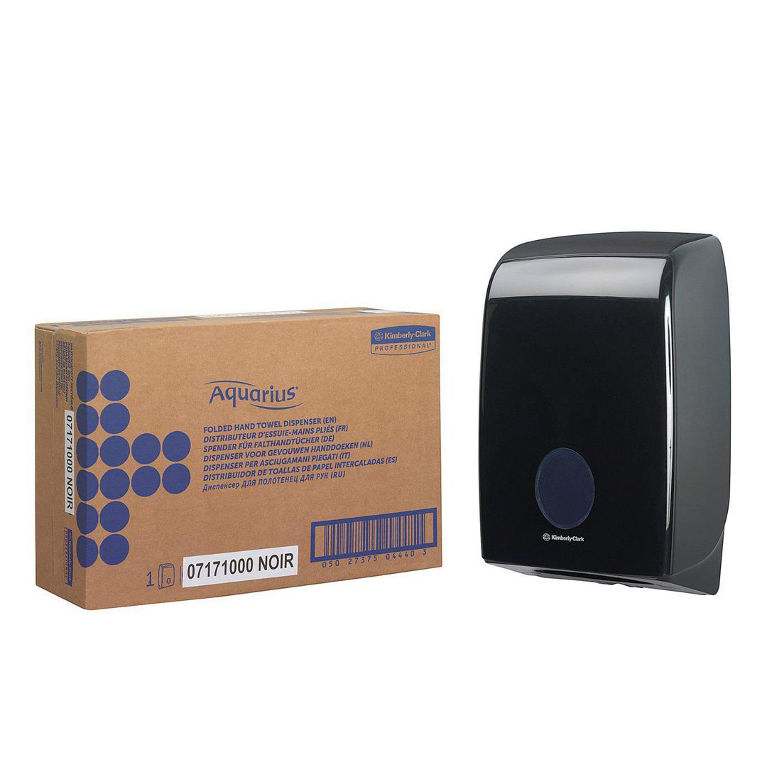 AQUARIUS Dispenser 7171 vikta handdukar svart | Städ och hygien - Toalettpapper och torkpapper - System - Kimberly Clark | Kontorsexperten