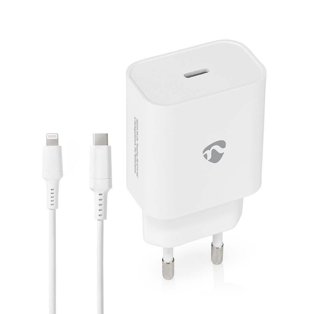NEDIS Laddare Vägg 20 W USB-C/Lightning | Datorprodukter - Surfplattor och smartphones - Laddare - Vägg | Kontorsexperten
