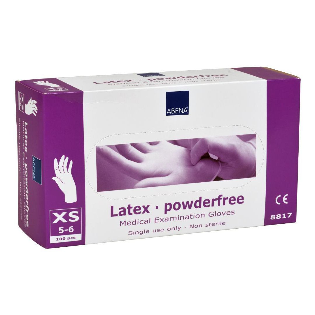 ABENA Latexhandske puderfri XS 100/fp | Skyddsutrustning - Engångshandskar - Latexhandskar | Kontorsexperten