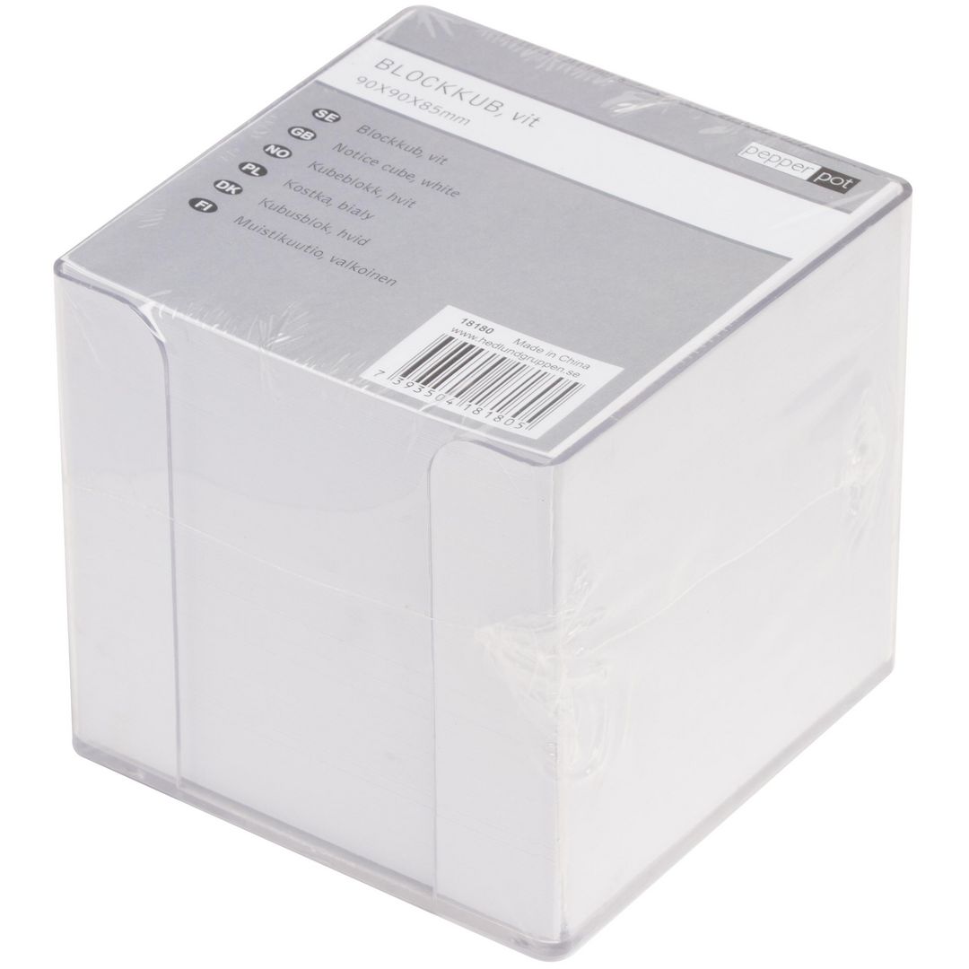 PEPPER POT Blockkubhåll Pepperpot 90x90mm 850 ark vit | Kontorsmaterial - Block och anteckningsböcker - Blockkuber | Kontorsexperten