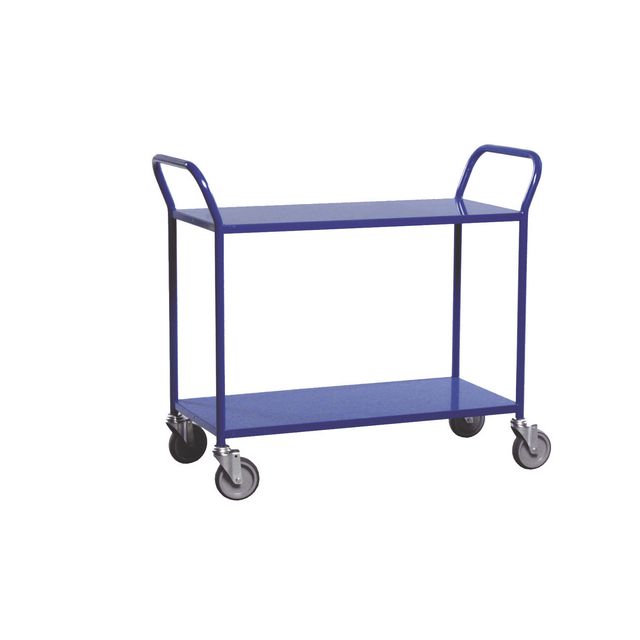 Bordsvagn 2 hyllplan Blå | Emballage och lagerutrustning - Lagerutrustning - Rullbord | Kontorsexperten