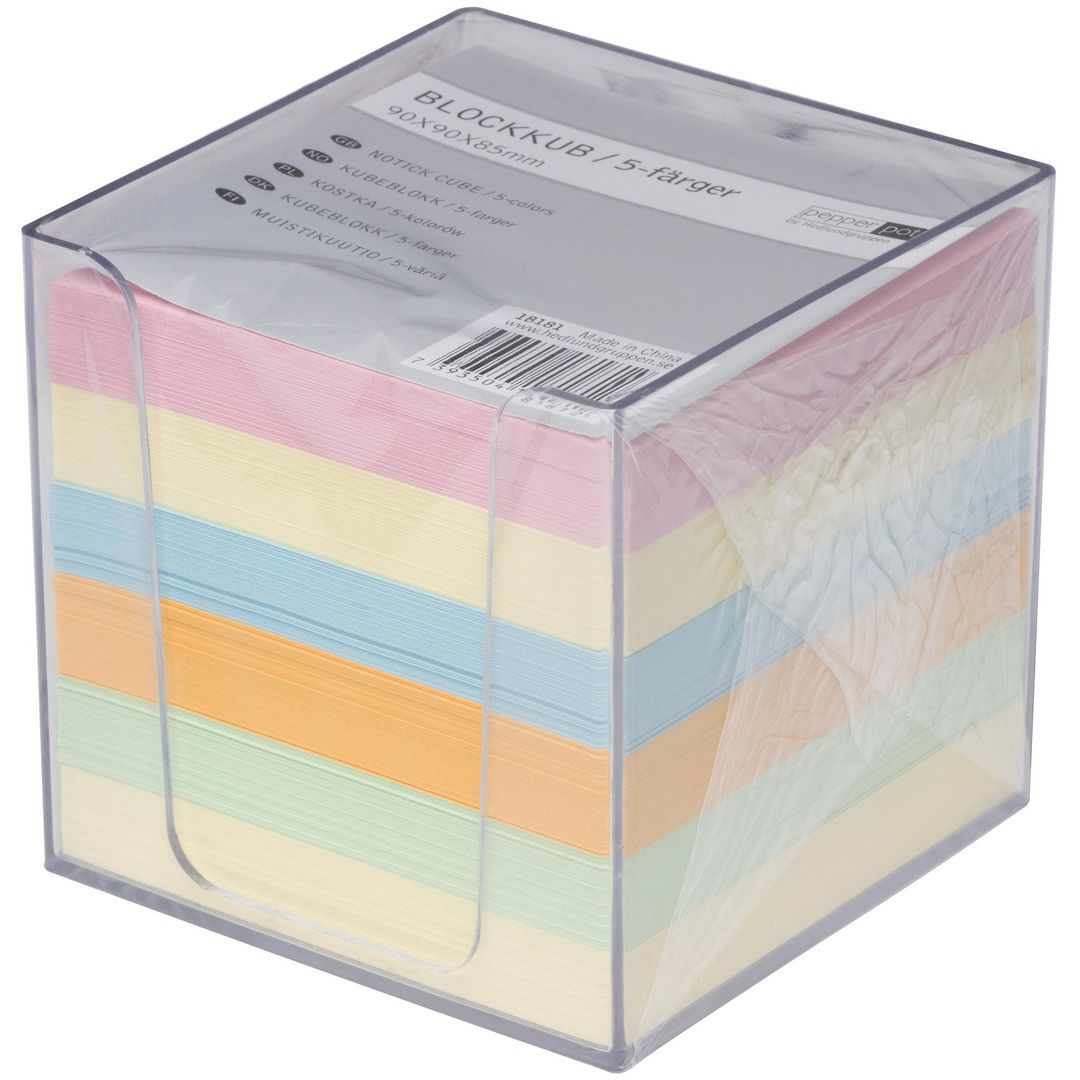 PEPPER POT Blockkubhållare 90x90mm 850 ark färgat papper | Kontorsmaterial - Block och anteckningsböcker - Blockkuber | Kontorsexperten