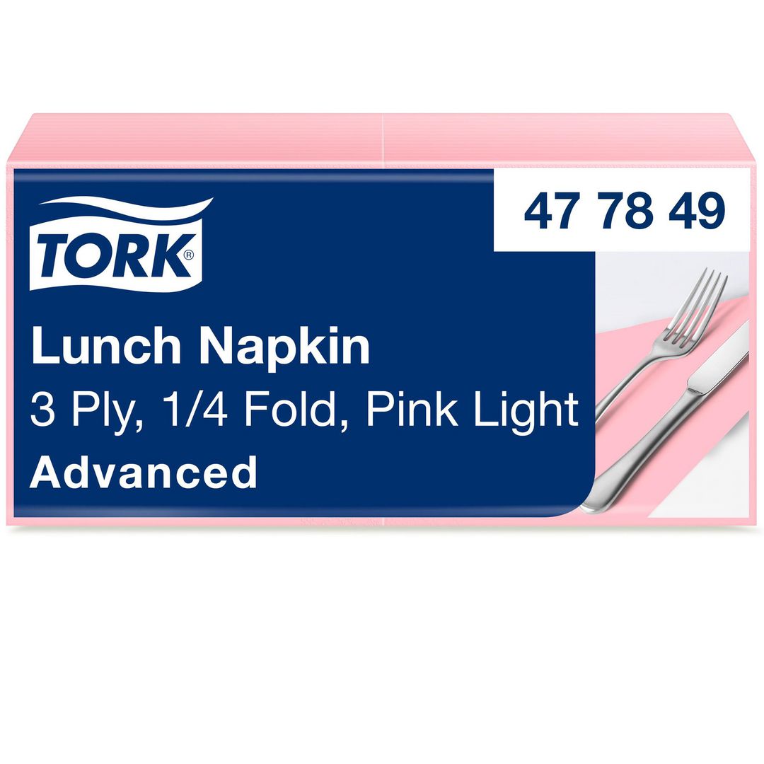 TORK Servett Lunch Mjuk 3-lags ljusrosa 150/fp | Kök och servering - Servetter och dukar - Servett - 3-lagers | Kontorsexperten