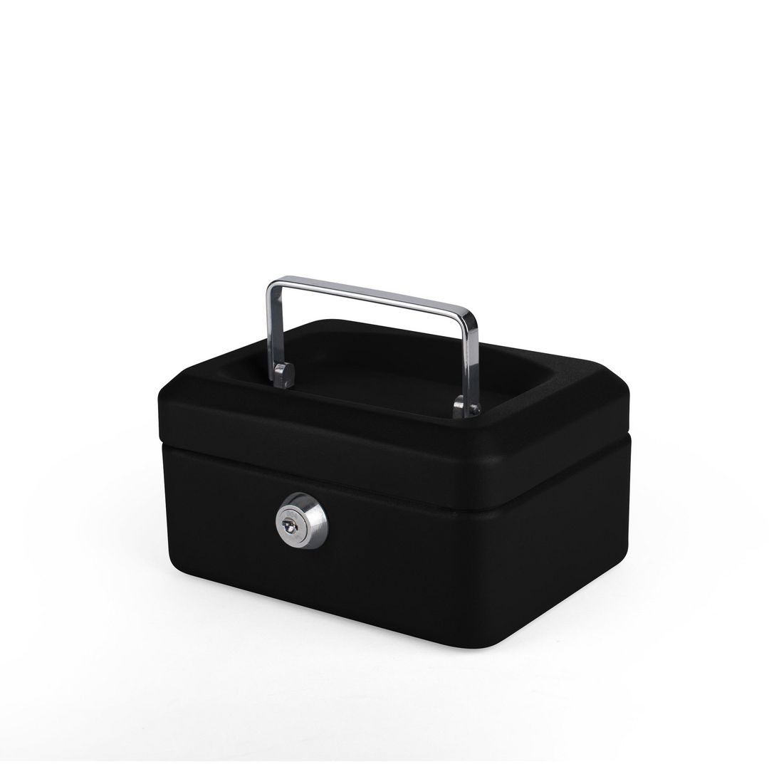 PAVO Kassaskrin 115x150x80mm svart | Kontorsmaterial - Arkivering och kontorsförvaring - Kassaskrin och tillbehör | Kontorsexperten