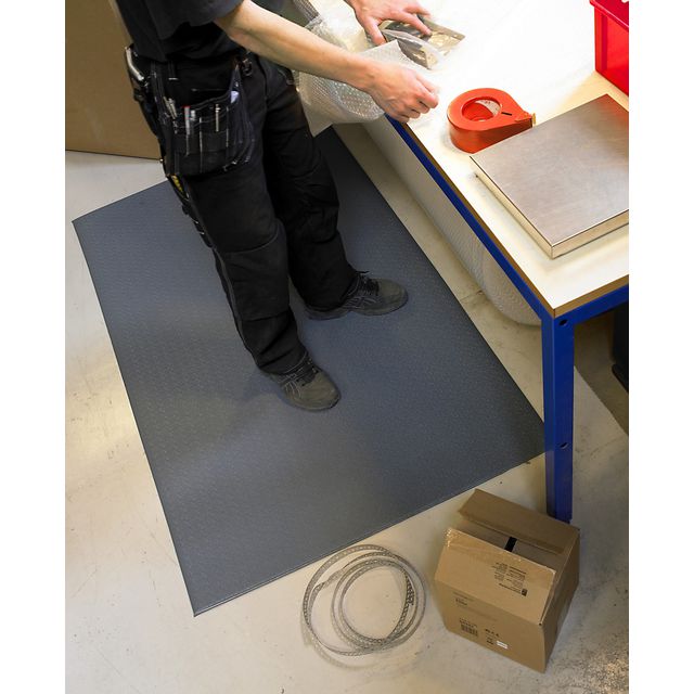 MATTING Yoga Super Plus golvmatta, 610 x 910 mm, grå | Kontorsmöbler och inredning - Arbetsplatsmattor och ståmattor - Arbetsplats-och ståmattor | Kontorsexperten