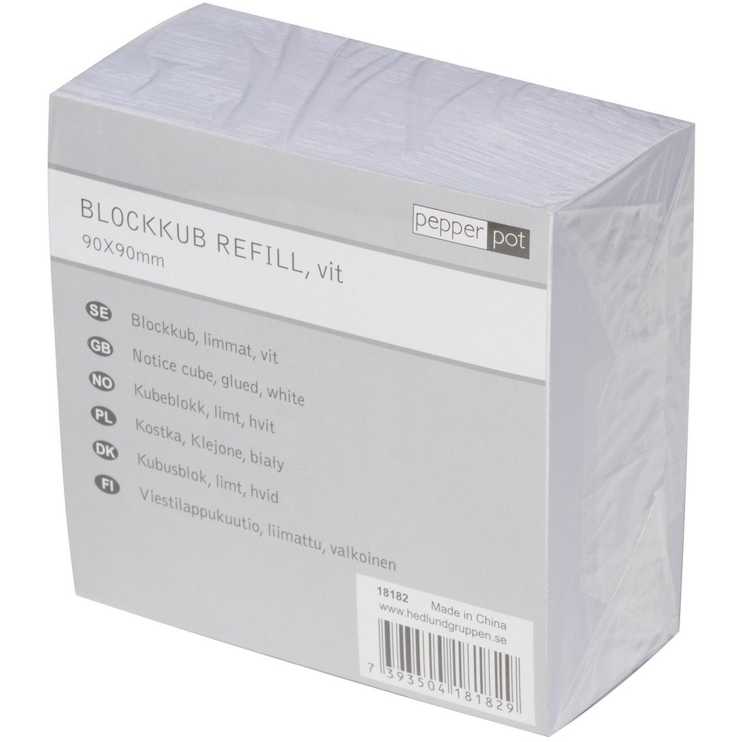 PEPPER POT Blockkub 90x90mm 500 ark vita blad | Kontorsmaterial - Block och anteckningsböcker - Blockkuber | Kontorsexperten