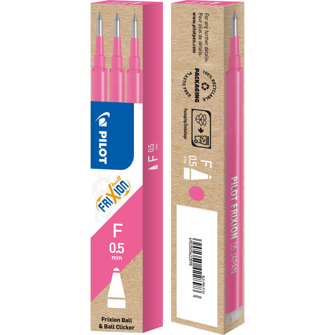 PILOT Refill Frixion 0,5mm rosa 3/fp | Kontorsmaterial - Pennor - Pennpatroner | Kontorsexperten