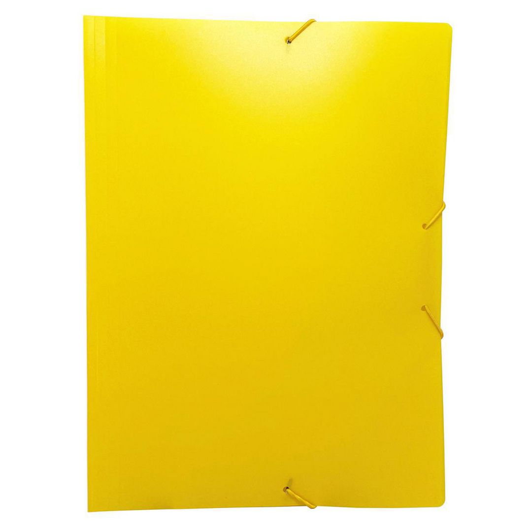 Gummibandsmapp plast A4 gul | Kontorsmaterial - Mappar och plastfickor - Gummibandsmappar 3-klaff - Plast | Kontorsexperten