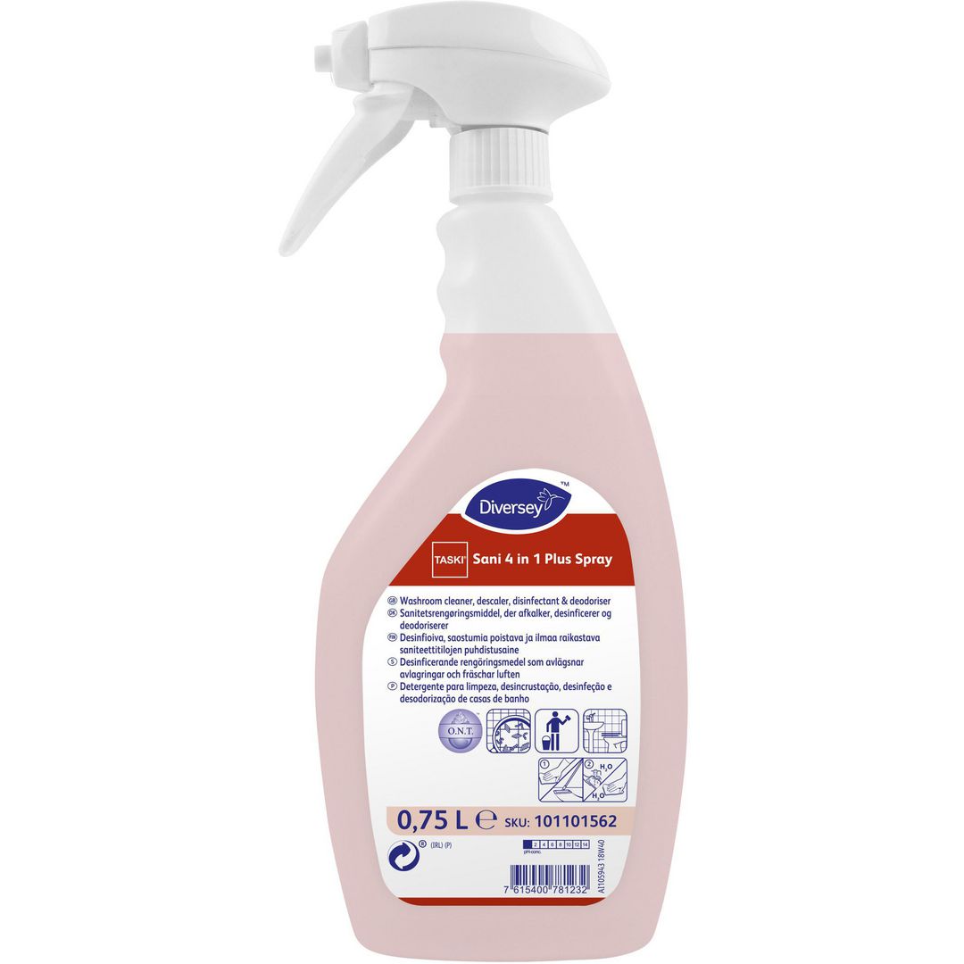 TASKI Sanitetsrengöring Sani 4in1+ Spray 750ml | Städ och hygien - Rengöringsmedel - Sanitetsrent | Kontorsexperten