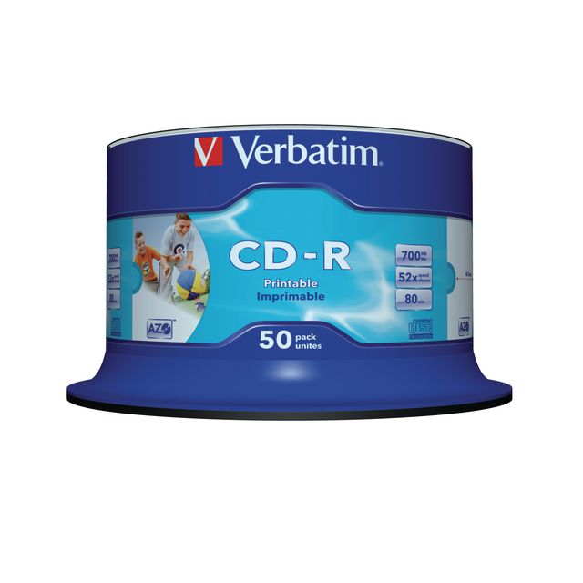 VERBATIM CD-R 700MB Printable 50/fp | Datorprodukter - Lagring - CD-skivor | Kontorsexperten