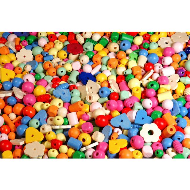 PLAYBOX Träpärlmix pastell 750g | Skola och förskola - Hobbymaterial - Pärlor | Kontorsexperten