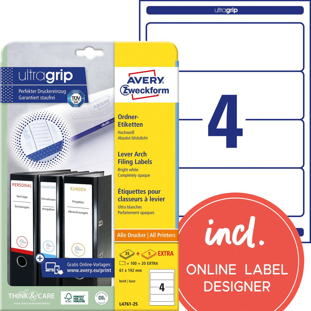 AVERY Etikett breda pärmar 192x61 100/fp | Emballage och lagerutrustning - Etiketter och godsmärkning - Specialetiketter | Kontorsexperten