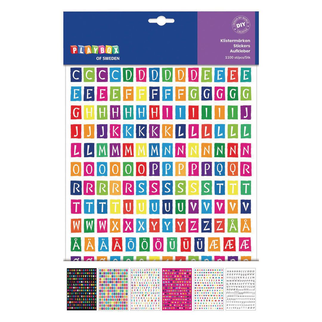 PLAYBOX Stickers bokstäver 1100/fp | Skola och förskola - Hobbymaterial - Bokmärken och stickers | Kontorsexperten