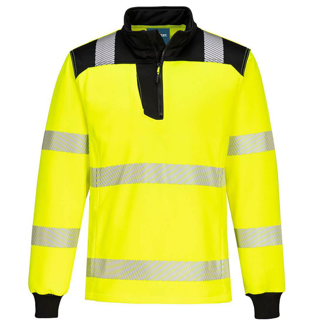 PORTWEST Sweatshirt PW3 Hi-Vis 1/4 Zip gul XL | Arbetskläder - Varselkläder - Varseltröjor | Kontorsexperten