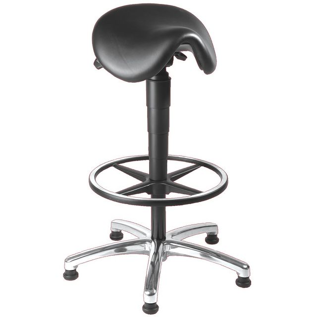 TOPSTAR Sadelkontorsstol, läder, 590/840 x 340 x 430 mm, svart | Kontorsmöbler och inredning - Stolar och sittmöbler - Sadelstolar | Kontorsexperten