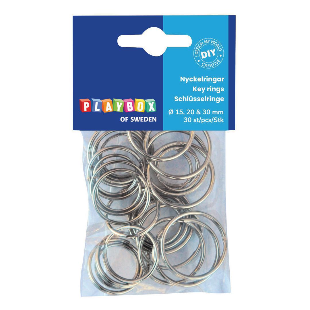 PLAYBOX Nyckelringar 30/FP 30/fp | Skola och förskola - Hobbymaterial - Lås, hakar, öglor och ringar | Kontorsexperten