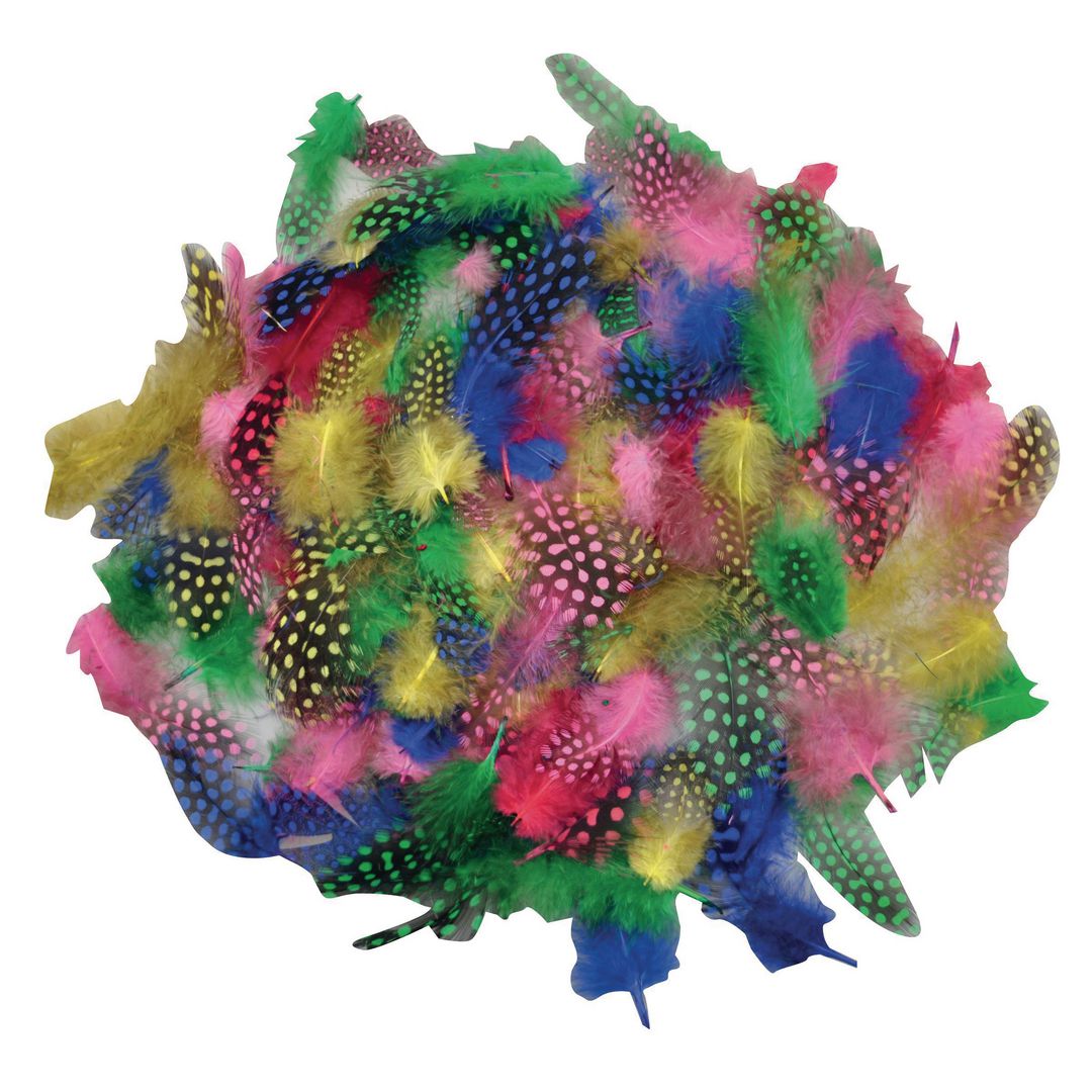 PLAYBOX Fjädrar blandade färger 100/fp | Skola och förskola - Hobbymaterial - Fjädrar och påskfjädrar | Kontorsexperten