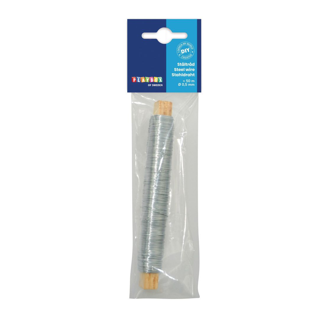 PLAYBOX Metalltråd, 50 m | Skola och förskola - Hobbymaterial - Tråd, snöre och snodd | Kontorsexperten