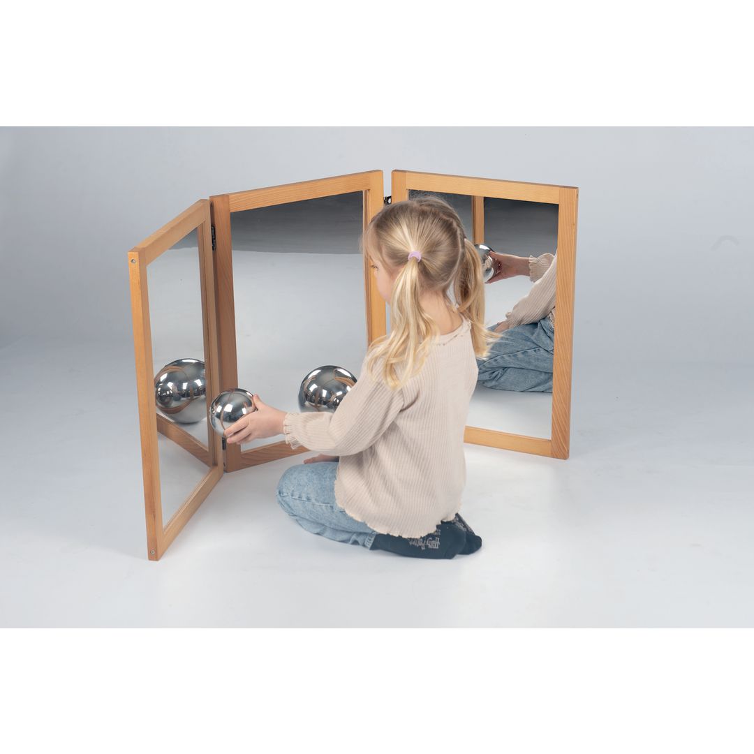 MYPAUZE Spegel vikbar i trä | Skolmöbler och inredning - Lekmöbler - Skärmar, speglar och teater | Kontorsexperten