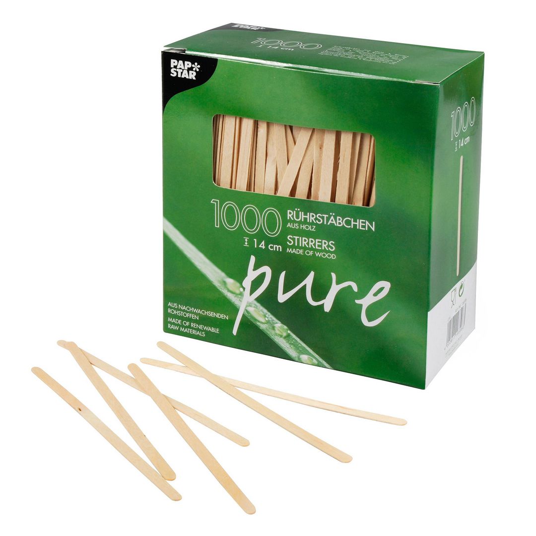 PAPSTAR Rörpinne Trä 14cm x 5mm 1000/fp | Kök och servering - Engångsartiklar - Engångsbestick | Kontorsexperten