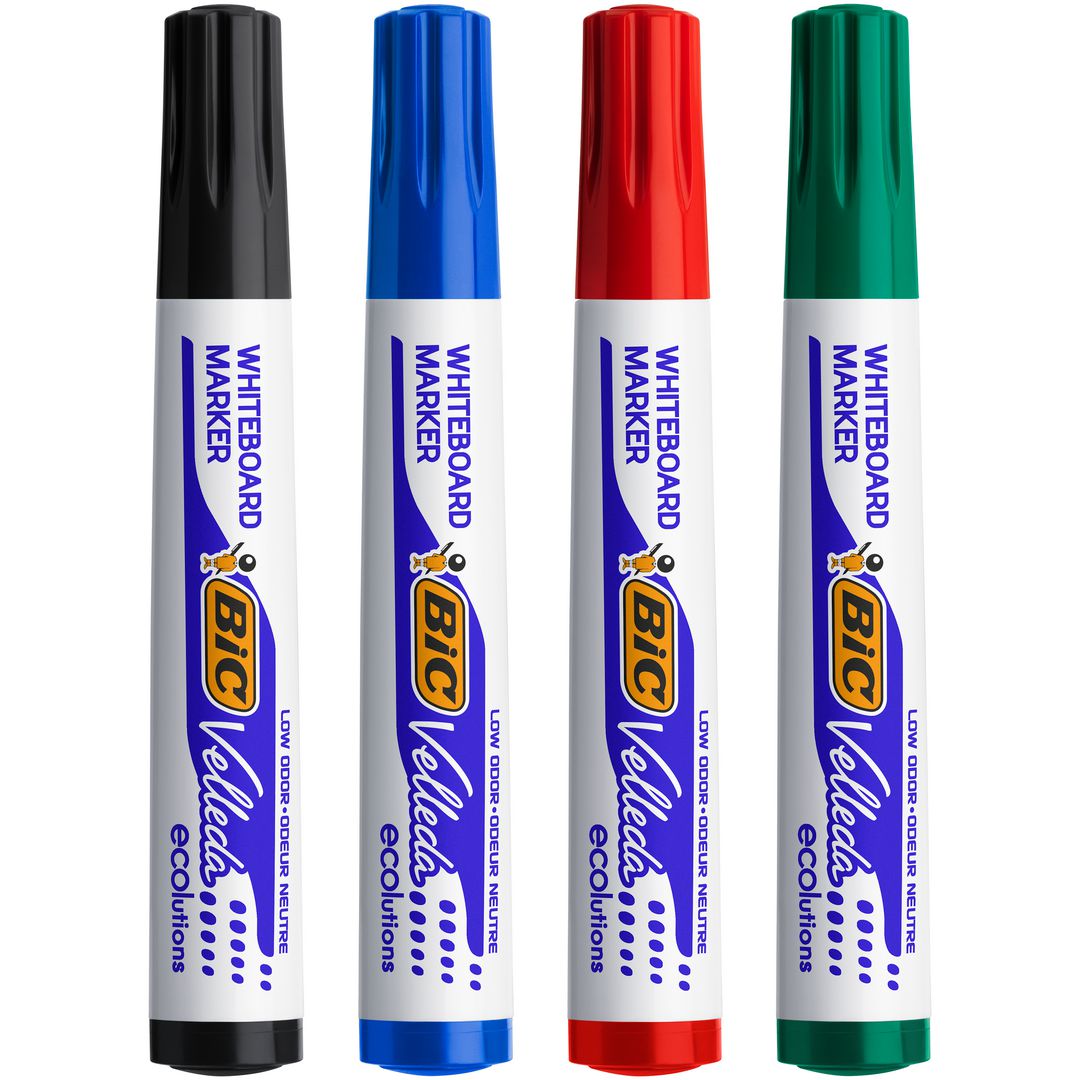 BIC VELLEDA Whiteboardpenna 1701 4/fp | Kontorsmaterial - Pennor - Whiteboardpennor - Skuren spets | Kontorsexperten