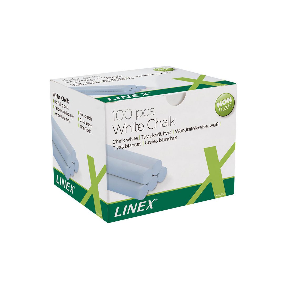 LINEX Tavelkrita vit 100/fp | Skola och förskola - Bild och form - Tavelkritor och tavelsvamp | Kontorsexperten
