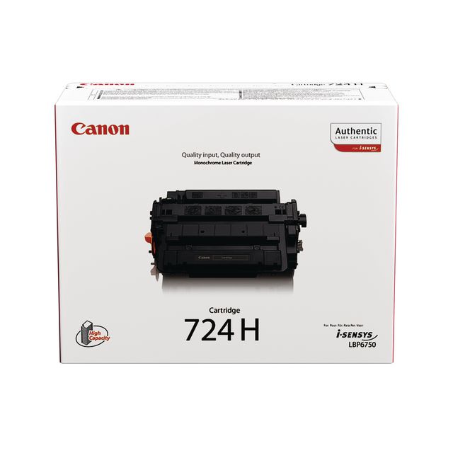 CANON Toner, 724H, hög kapacitet, svart, singelförpackning, 3482B002 | Toner och bläck - Tonerkassetter - Toner Canon | Kontorsexperten