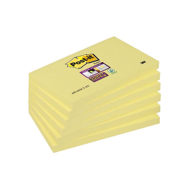 POST-IT Notes SS 76x127mm gul 6/fp | Kontorsmaterial - Notes och Post-It - Notes - Extra sticky | Kontorsexperten
