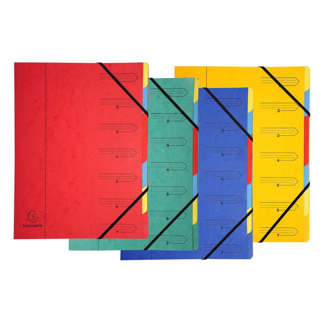 EXACOMPTA Sorteringsmapp A4 7-flik | Kontorsmaterial - Mappar och plastfickor - Sorteringsmappar | Kontorsexperten