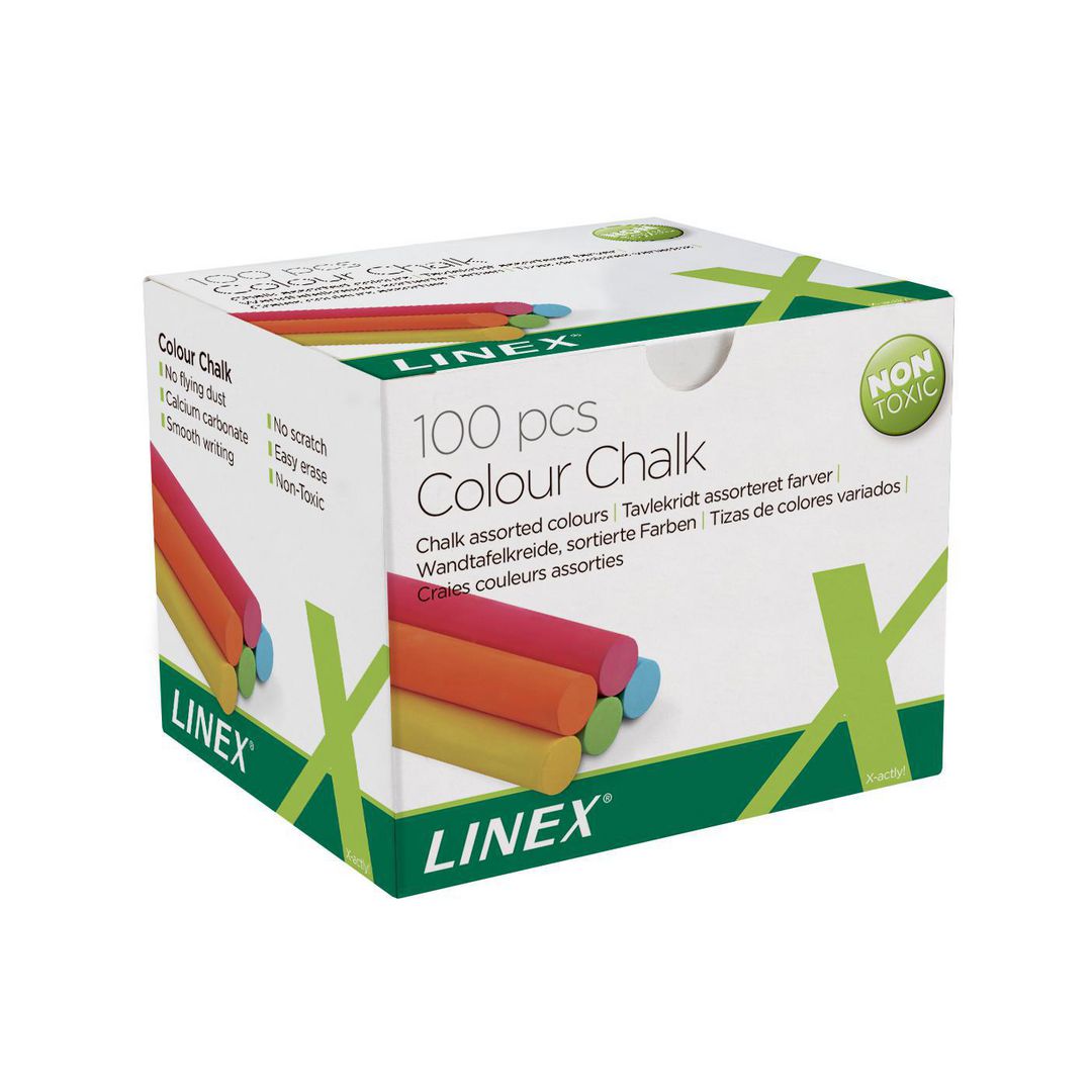 LINEX Tavelkrita sort färger 100/fp | Skola och förskola - Bild och form - Kritor | Kontorsexperten