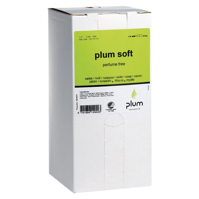 PLUM Tvål Soft oparfymerad kassett 1,4L | Städ och hygien - Tvål och hygien - Hygiensystem - Plum | Kontorsexperten
