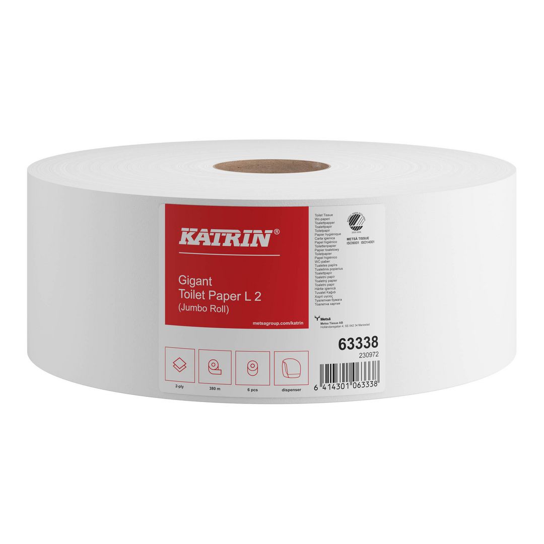 KATRIN Toalettpapper Gigant L2 380m 6/fp | Städ och hygien - Toalettpapper och torkpapper - Toalettpapper - rulle | Kontorsexperten