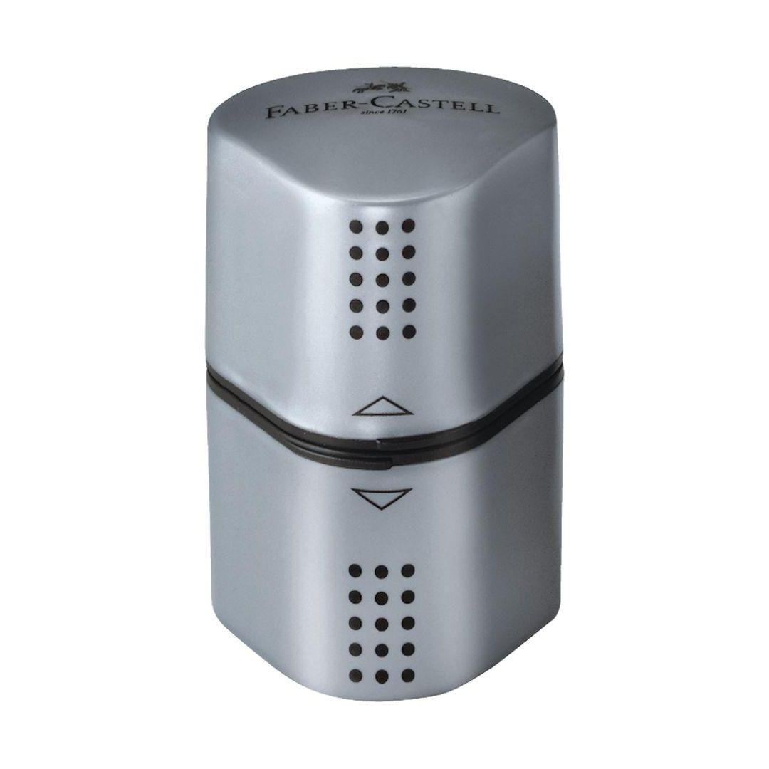 Faber-Castell Pennvässare GRIP 2001 Trio för blyerts- och färgpennor, silver | Skola och förskola - Pennor och tillbehör - Pennvässare | Kontorsexperten