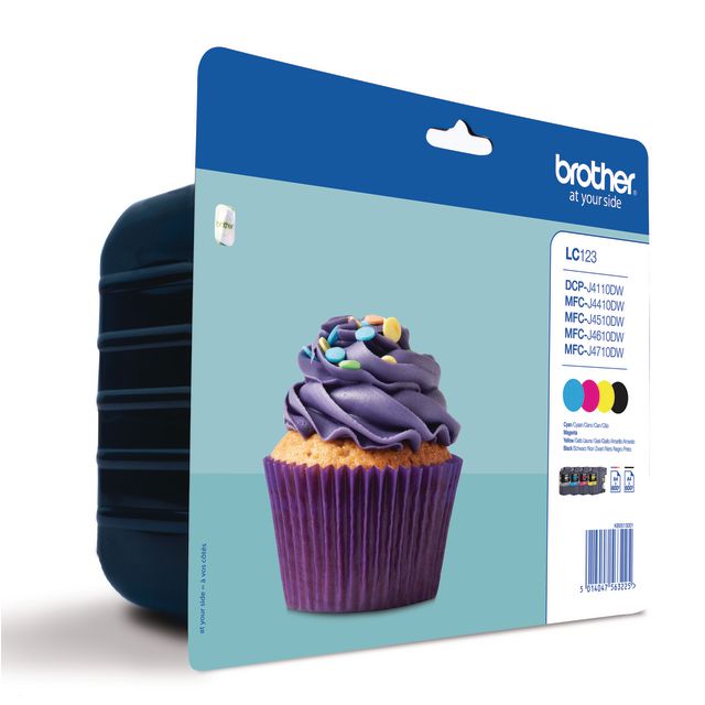 BROTHER Bläckpatron LC123 4 färger 4/fp | Toner och bläck - Bläckpatroner - Bläckpatroner Brother | Kontorsexperten